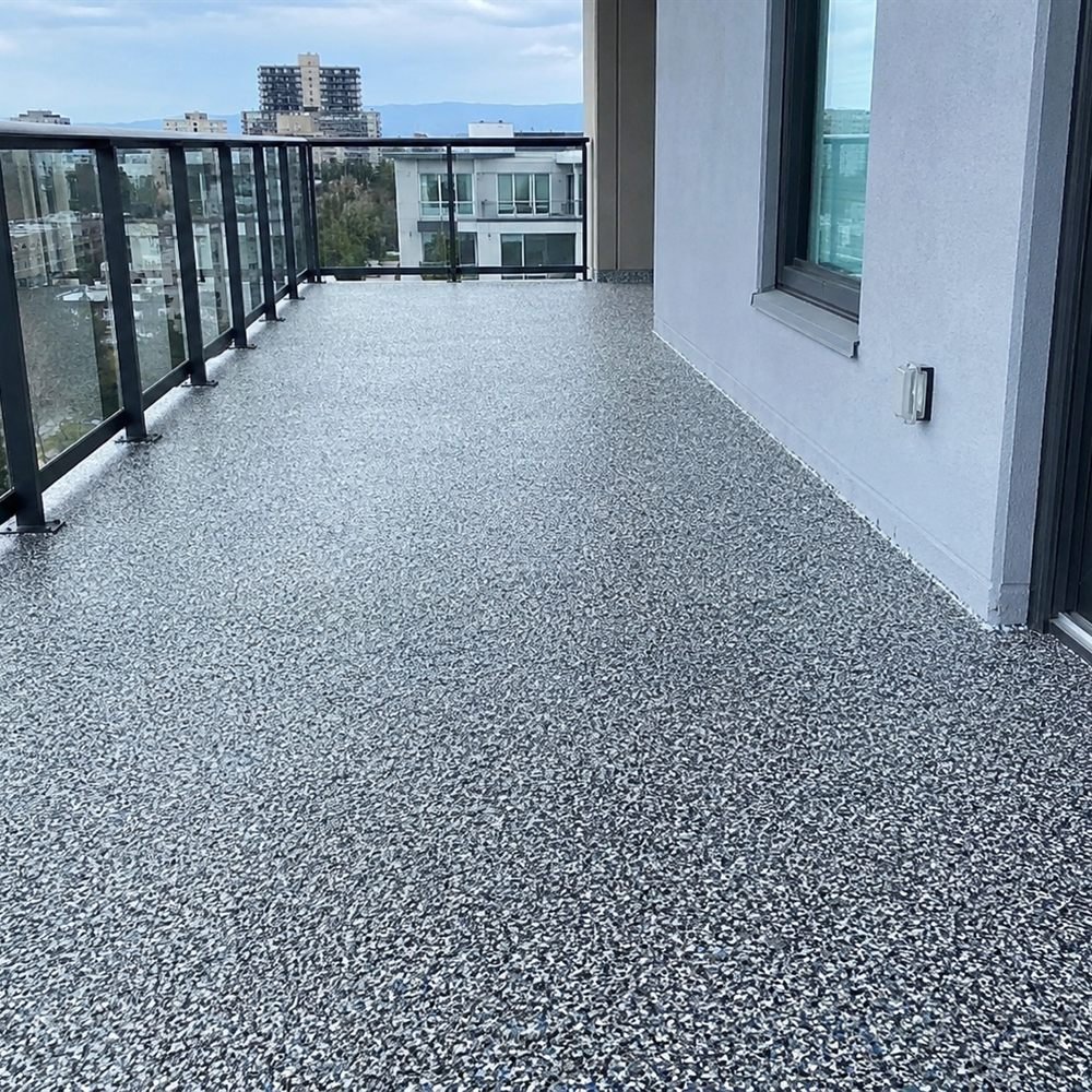 Plancher époxy escaliers & balcons extérieurs à Brossard