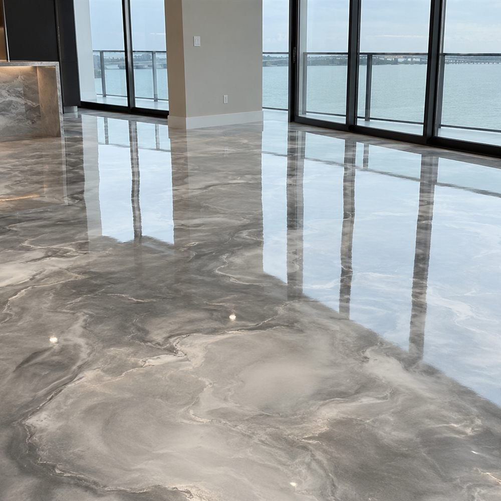 Plancher époxy Condo moderne à Brossard