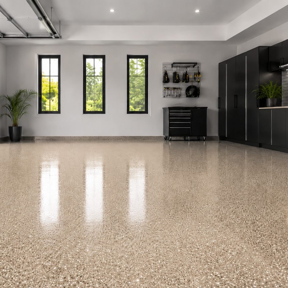 Plancher époxy Garage résidentiel à Brossard